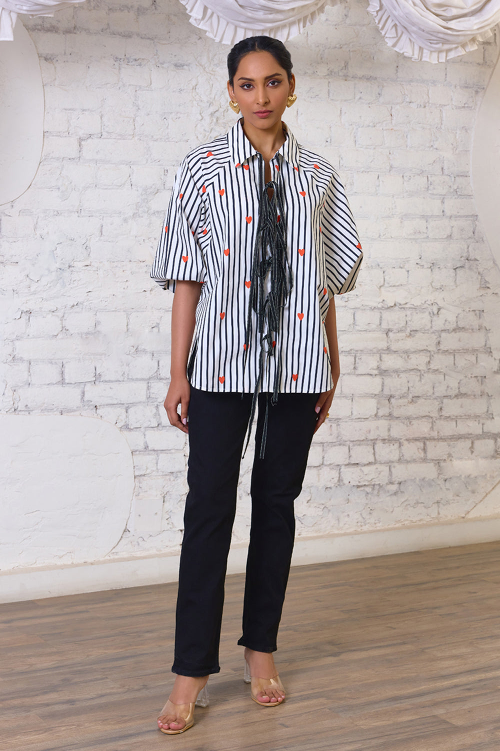 Love Struck Striped Heart Blouse