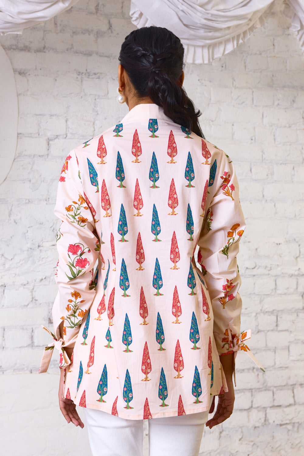 Ethereal Bloom Printed Cotton Blouse