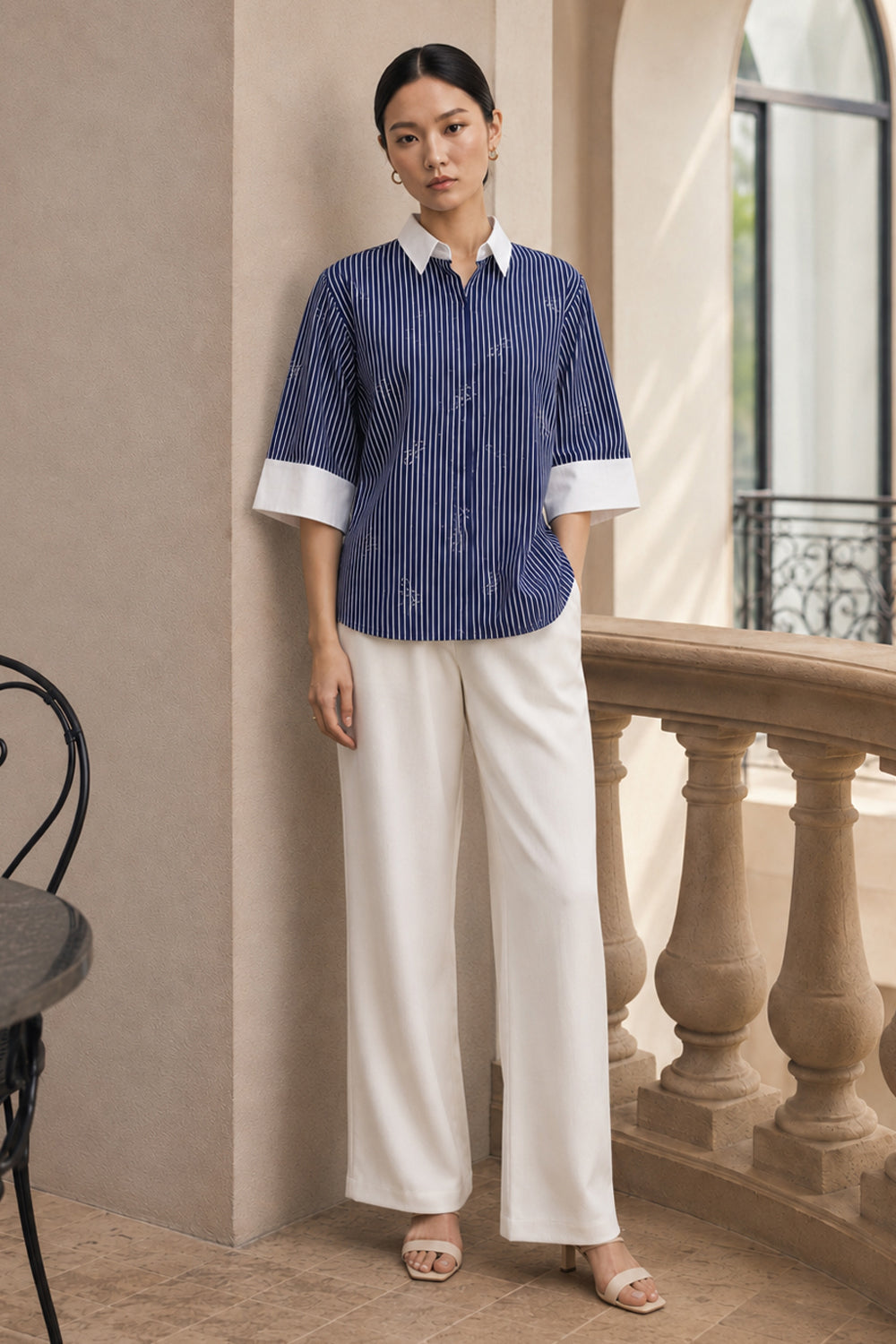 Navy Pinstripe Shirt