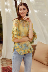 The Sunflower Pleated Top